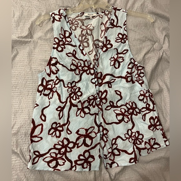 Madewell Summer Sleeveless Summer Blouse Size 10 - Picture 2 of 7
